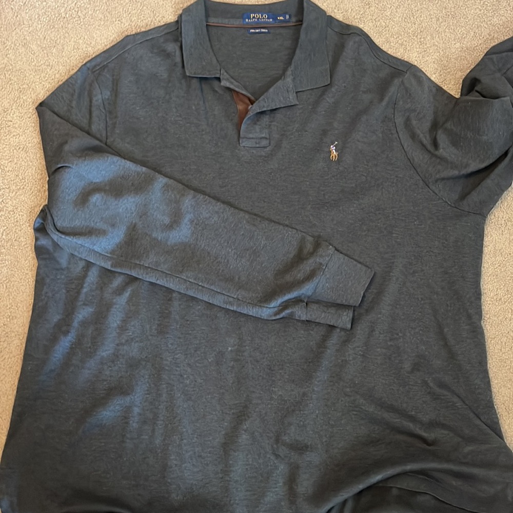 Men’s long sleeve polo by Ralph lauren gray xxl